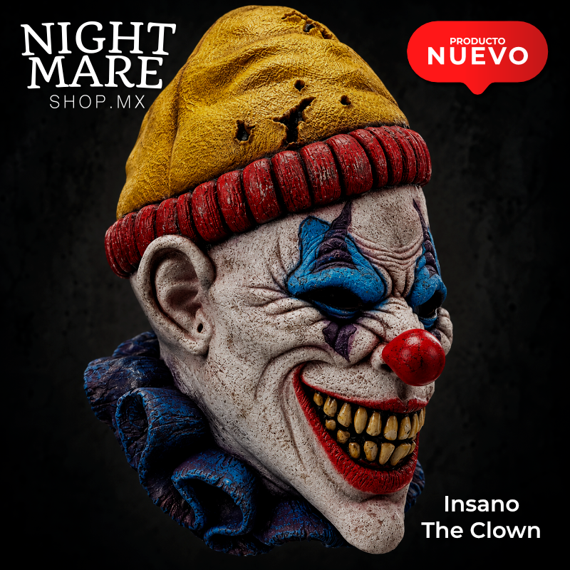 Máscara Insano The Clown de látex – vista lateral