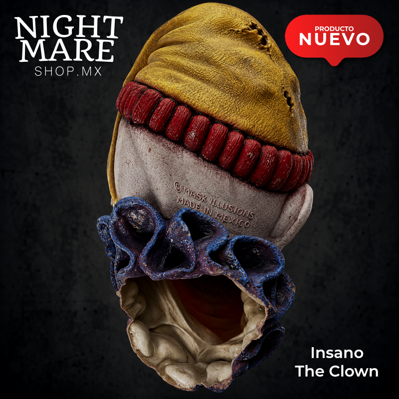 Máscara Insano The Clown de látex – vista posterior